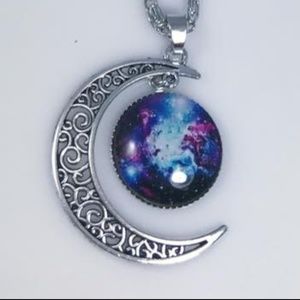 Purple & Blue Celtic Moon Necklace
